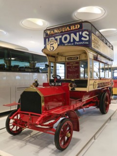 Milnes-Daimler double-decker bus, in service in London since 1904, Mercedes-Benz Museum, Stuttgart,