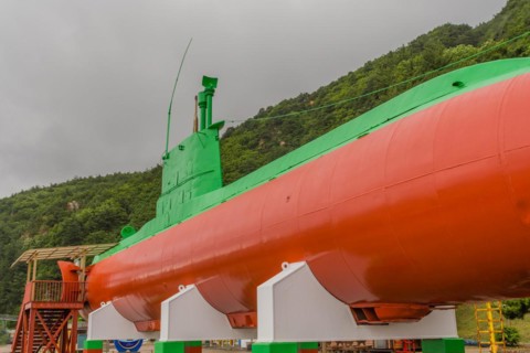 North Korean submarine on display at Unification Park in Gangneung, South Korea, Asia