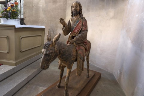 Hersbrucker Palmesel, carved from 16th century lime wood, on loan from the German National Museum