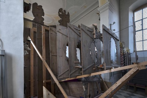 Structure of the Holy Sepulchre seen from behind, St Bartholomew's Church, Kleineibstadt, Lower