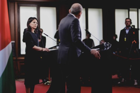 (L-R) Annalena Baerbock (Alliance 90/The Greens), Federal Foreign Minister, and Ayman Safadi,