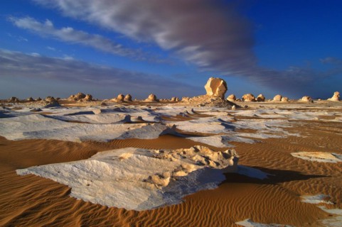 Egypt, White Desert, bizarre sandstone cliffs, Middle East, Africa
