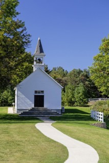 Saugatuck, Michigan, The Gibson Church, a small country church that was moved in 2010 to the Felt