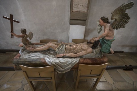Life-size processional figures, 350-year-old processional figure in St Michael's Church,