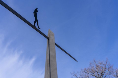 Sculpture Tor zum Prenzlauer Berg, Hubertus von der Goltz in 1999, Berlin, Germany, Europe