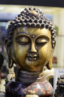 Xian, Shaanxi Province, China, Asia, Detailed view of a bronze Buddhist statue, traditional Asian