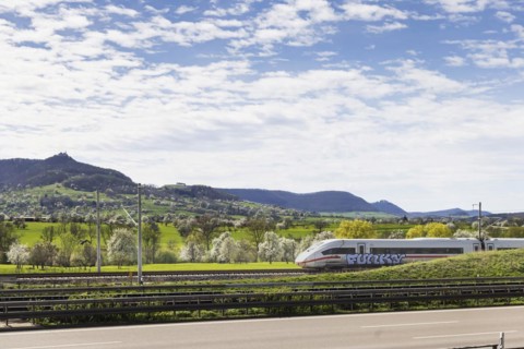 New railway line from Wendlingen to Ulm, Stuttgart21. Section of track near Kirchheim unter Teck