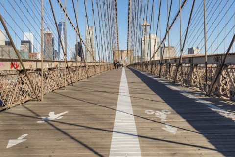 Brooklyn Bridge with Manhattan skyline, New York City, New York, USA, New York City, New York, USA,