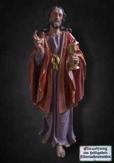 Life-size, carved Jesus figure, Last Supper figure, 350-year-old processional figure on a dark