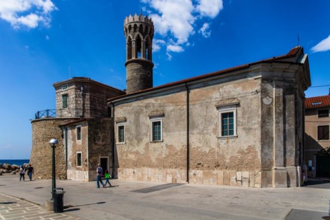 Church of St Clement or Mary Health to avert the plague, 13th century, harbour town of Piran on the