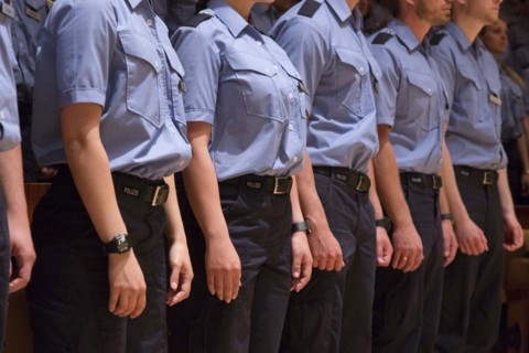 Assembly for the swearing-in of 639 young Berlin police officers, Berlin, 02 July 2015, Berlin,