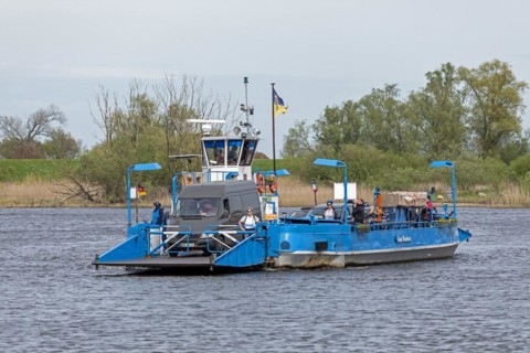 Elbe ferry, Bleckede, Lower Saxony, Germany, Europe