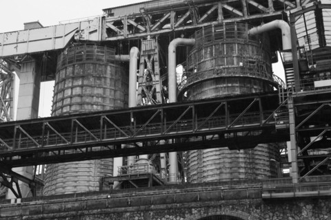Solvay chemical plant for the production of bicarbonate and carbonate of soda or sodium carbonate,