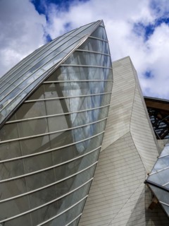 Paris 16e arr, The modern architecture of Louis Vuitton Foundation by Frank Gehry. Ile de France,