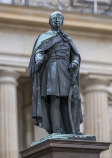 Duke Friedrich Monument in front of Ludwigslust Palace in the palace park, Ludwigslust,