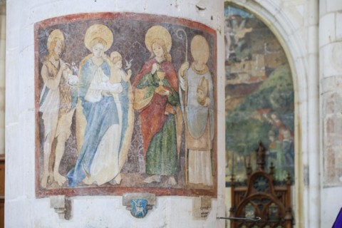 Frescoes, Basilica Basilique Saint-Nicolas-de-Port, Departement Meurthe-et-Moselle, Lorraine, Grand