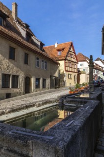 Black Eagle Fountain, Judengasse, Rothenburg ob der Tauber, Middle Franconia, Bavaria, Germany,