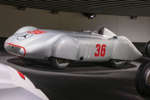 Mercedes-Benz W 25 Avus streamlined racing car, Mercedes-Benz Museum, Stuttgart,