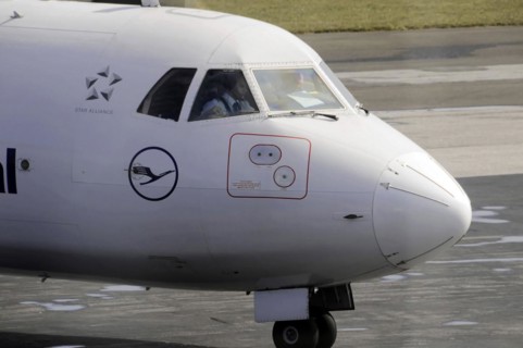 Sylt Airport, Sylt, North Frisian Island, Schleswig-Holstein, close-up of the cockpit of a