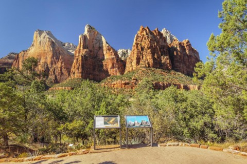 Court of Patriarchs, Zion National Park, Colorado Plateau, Utah, USA, Zion National Park, Utah,