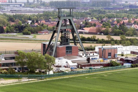 Conveyor tower of Schacht Konrad, a disused iron ore mine. The first final repository for low and
