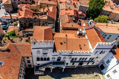 View of the Praetorian Palace, 13th century, harbour town of Koper on the Adriatic coast, Slovenia,