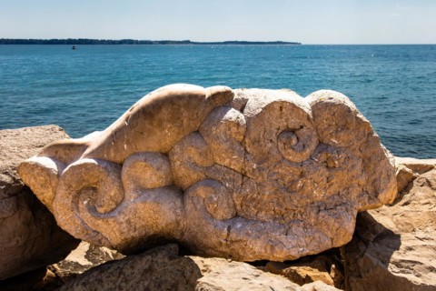 Waterfront promenade, harbour town of Piran on the Adriatic coast with Venetian flair, Slovenia,