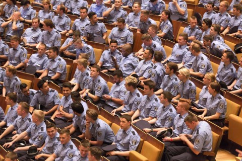 Assembly for the swearing-in of 639 young Berlin police officers, Berlin, 02 July 2015, Berlin,