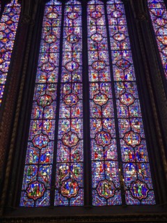 Paris 1er arr. Stained glass of the Holy Chapel (La Sainte Chapelle) built on the Ile de la Cite at