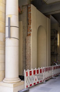 Damage to the building, construction site of the newly built Humboldt Forum, Berlin, Germany,