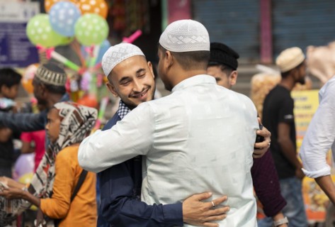 Muslims celebrate Eid al-Fitr, which marks the end of the fasting month of Ramadan, after