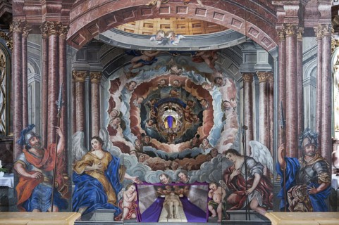 Holy Sepulchre, created in 1764, below the reclining Christ, in front of the altar of St