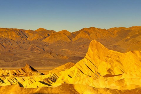 Zabriskie Point at sunrise, Death Valley National Park, California, USA, Death Valley National