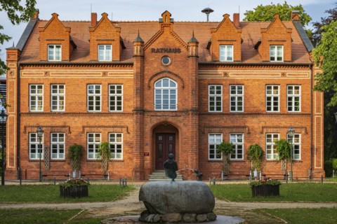 Historic town hall of Dargun, the former Red School, a heritage-protected building from the
