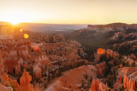 Bryce Amphitheatre at sunrise, Bryce Canyon National Park, Colorado Plateau, Utah, United States,