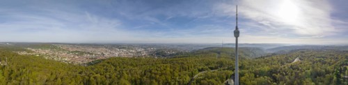TV tower, the world's first reinforced concrete tower, landmark and sight of the city of Stuttgart
