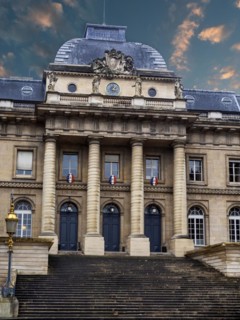 Paris 1er arrondissement. The Palais de Justice located on the ile de la Cite. Ile de France,