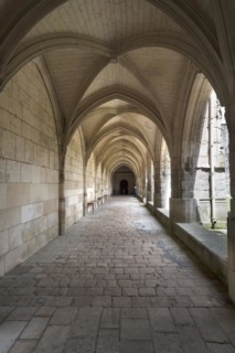 Cloister from1317, Notre Dame de l'Assomption Cathedral, Lucon, Vendee, France, Europe