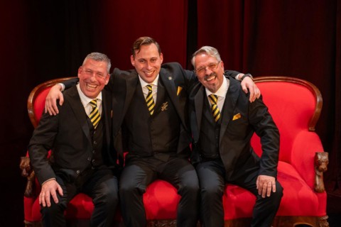 Presentation of the designated Cologne triumvirate for the 2024 session, KG Treuer Husar Blau-Gelb