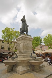 Statue of King Louis IX, Aigues-Mortes, Camargue, Gard, Languedoc-Roussillon, South of France,