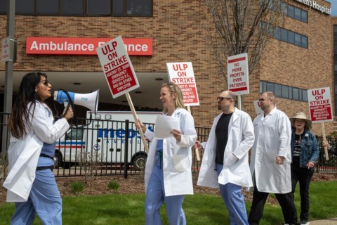 Detroit, Michigan USA, 18 April 2024, Doctors in the emergency room at Ascension St. John Hospital
