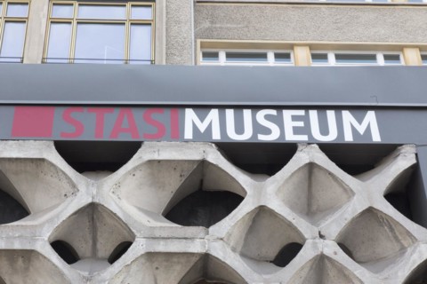 Exterior view of the Stasi Museum in the former MfS building. The exhibition in the Stasi Museum
