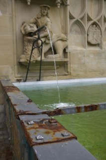 Rust stains on the fish fountain, rust stain, rust, rusty, fountain, market fountain, old town,