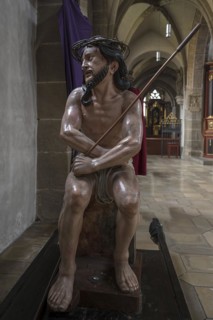 Life-size, carved figure of Jesus, 350-year-old processional figure in St Michael's Church,