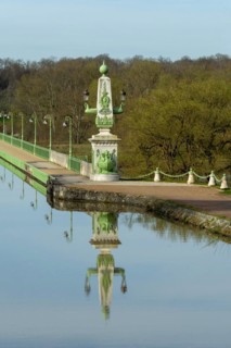 Briare, Canal bridge built by Gustave Eiffel, lateral canal to the Loire above the Loire river,