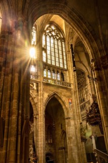 Sunlight, cathedral, cathedral, church building, interior view, holy, figures, St Vitus Cathedral,