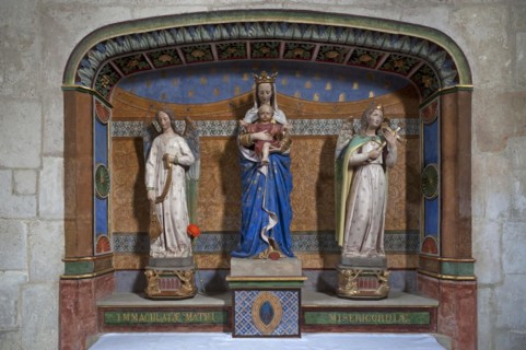 Marian altar in the Cathedral of Notre Dame de l'Assomption, Lucon, Vendee, France, Europe