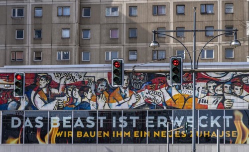 Socialist Realism, Kunst am Pressehaus am Alexanderplatz, Berlin, Germany, Europe