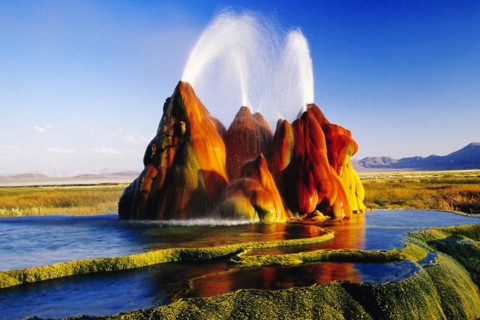 Fly Geyser in Nevada's Black Rock Desert, USA, Black Rock Desert, Nevada, USA, North America