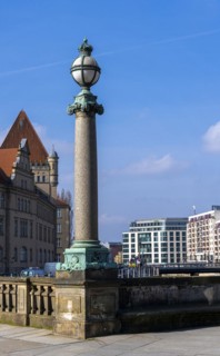 Historic candelabra on the Monbijou Bridge, Berlin, Germany, Europe